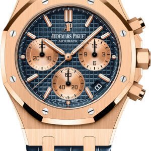 Audemars Piguet Royal Oak 41mm Selfwinding Chronograph Rose Gold Blue Dial Strap - 26239OR.OO.D315CR.01