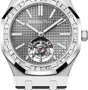 Audemars Piguet Royal Oak 41mm Flying Tourbillon White Gold Grey Dial Diamond Bezel - 26730BC.ZZ.1320BC.01