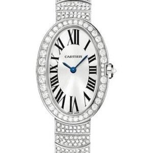 Cartier Baignoire Watch - Small White Gold Diamond Case - Diamond Bracelet - WB520011