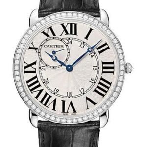Cartier Ronde Louis Cartier Watch - Extra large White Gold Diamond Case - Alligator Strap - WR007002